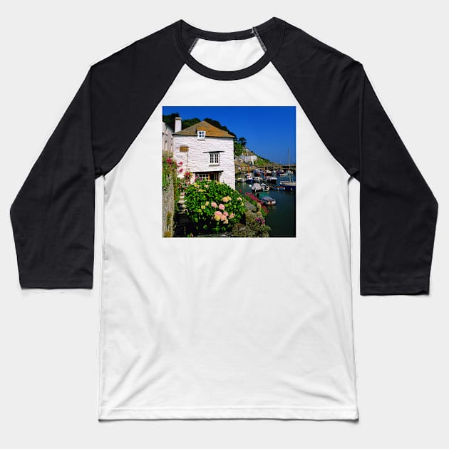 Old Watch House & Polperro Harbour Baseball T-Shirt by galpinimages